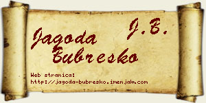Jagoda Bubreško vizit kartica